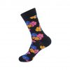 hippe sokken - flowers black - B28