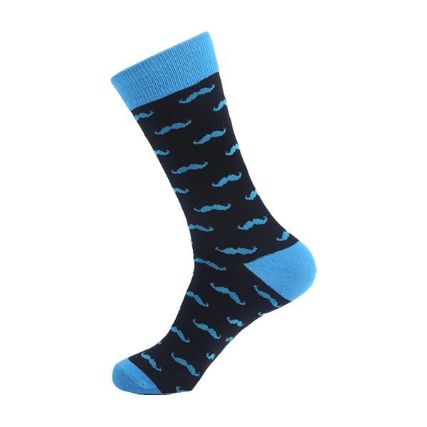 hippe sokken - moustache bleu - H23